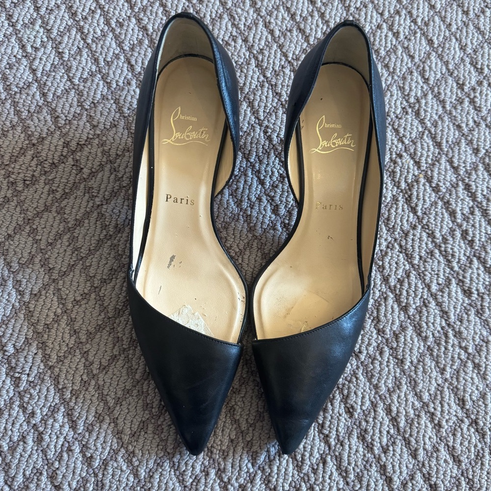 Christian Louboutin Leather D’Orsay Pumps in black